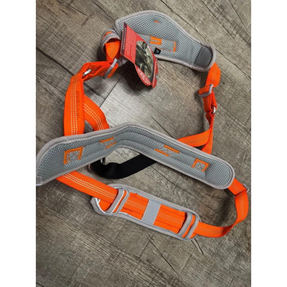 AdventureMore No Pull Dog Harness Orange Large Reflective Adjustable Handle L